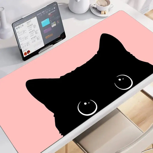 Gato Curioso Rosa - Tapete Escritorio Alta Calidad
